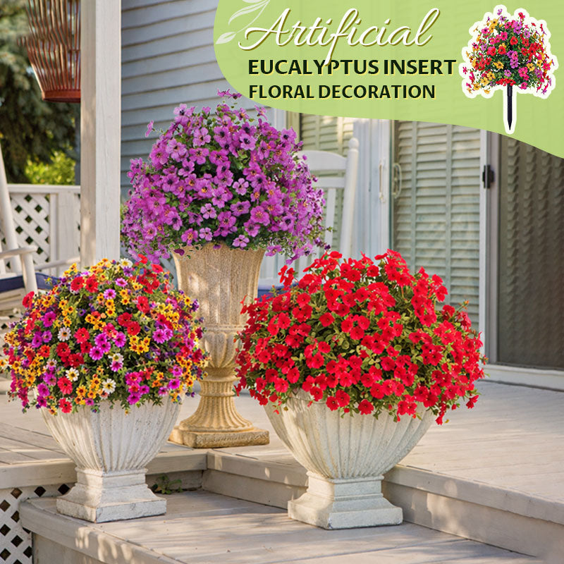 🔥Last Day: 60% OFF🔥Artificial Eucalyptus and Violet Ground-Insert Floral Decoration