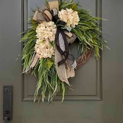 🌸Handcrafted Hydrangea Wreath – The Perfect All-Season Front Door Decor